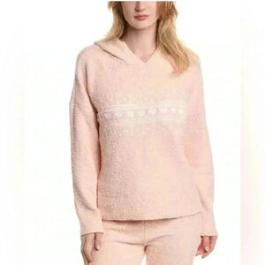 Women’s Honeydew Intimates Peachy Pink embroider heart hoodie size Medium